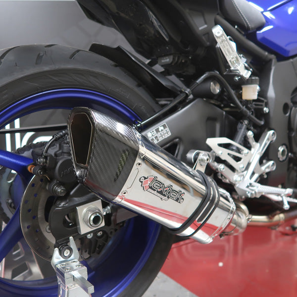 Lextek Polished Stainless Steel SP4 Exhaust 300mm with De-Cat Link Pipe for Yamaha MT-10 (16-24)