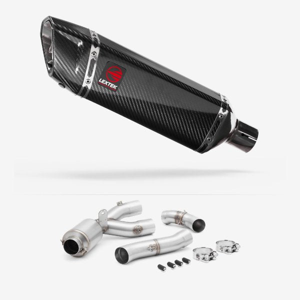 Lextek Stainless Steel SP9C Exhaust 300mm with De-Cat Link Pipe for Yamaha MT-10 (16-24)