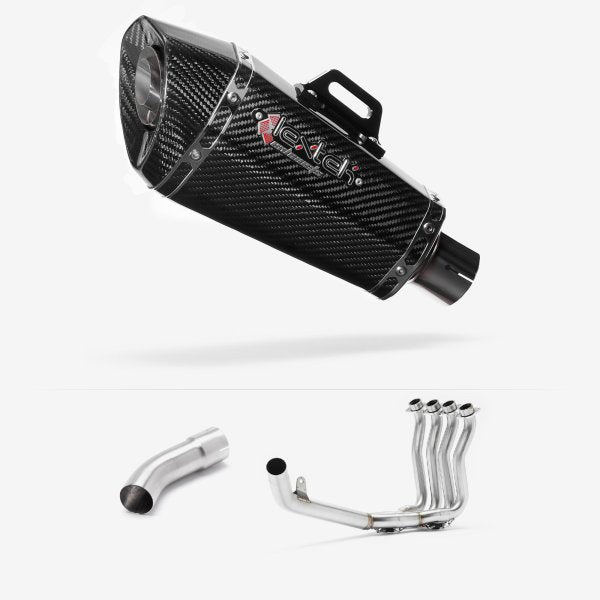 Lextek Stainless Steel XP8C Carbon Fibre Exhaust System 210mm for Suzuki GSX-S 1000 (21-24)