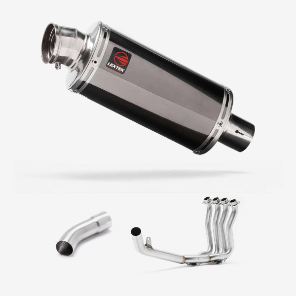 Lextek Stainless Steel OP16 Dark Tint Stainless Exhaust System 250mm for Suzuki GSX-S 1000 (21-24)