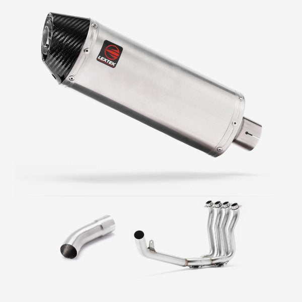 Lextek Stainless Steel RP2 Gloss S/Steel Oval Exhaust System 300mm for Suzuki GSX-S 1000 (21-24)