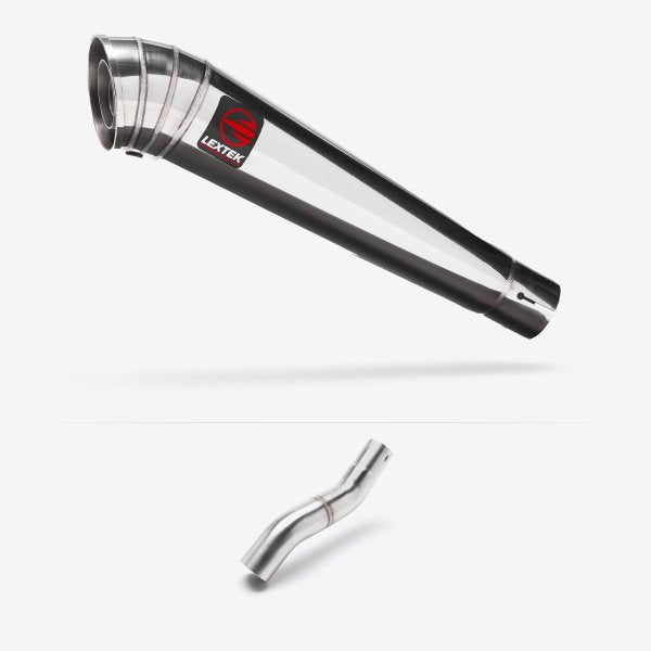 Lextek Stainless Steel MP4 Exhaust 300mm for Honda CBR500R (22-24) with Link Pipe
