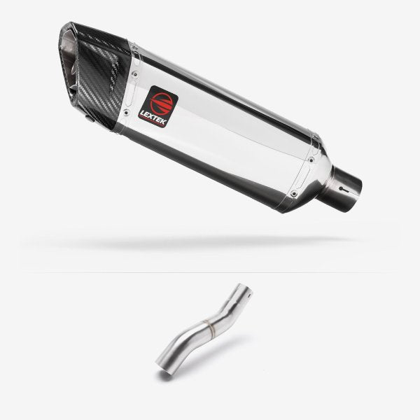 Lextek Stainless Steel SP4 Exhaust 300mm for Honda CBR500R (22-24) with Link Pipe