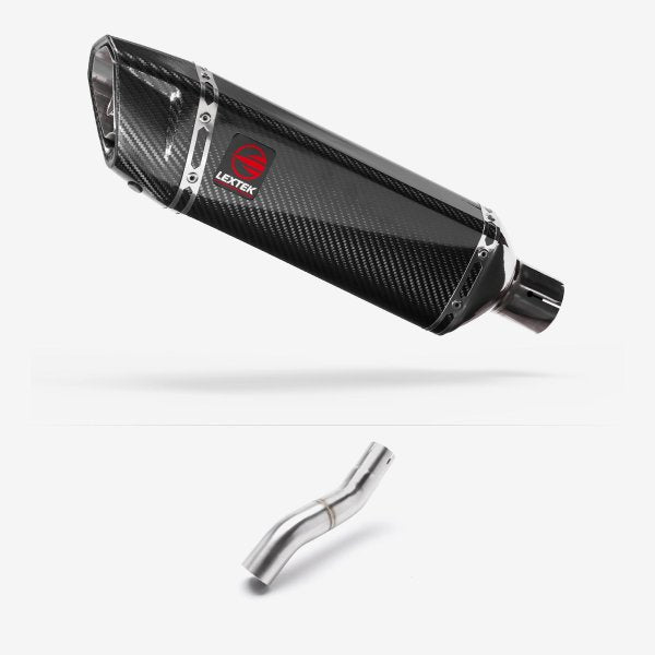 Lextek Stainless Steel SP9C Exhaust 300mm for Honda CBR500R (22-24) with Link Pipe