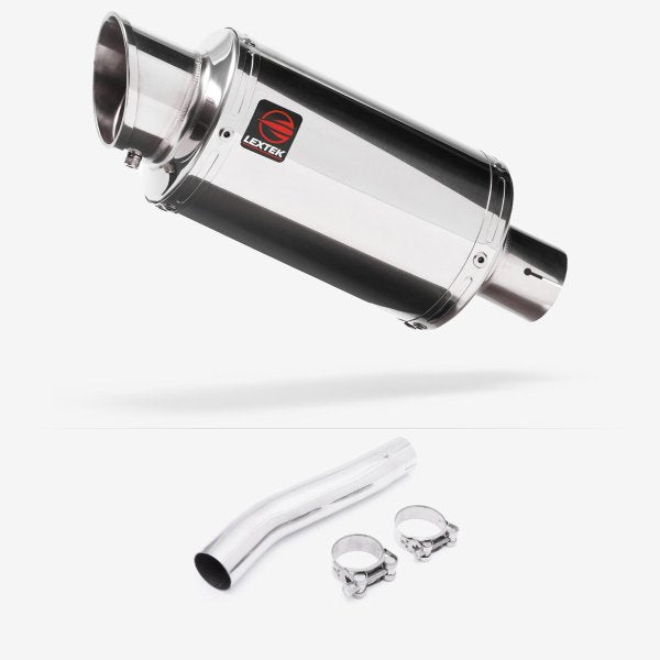 Lextek YP4 S/Steel Stubby Exhaust 200mm with Link Pipe for Suzuki GSXR 600/750 (08-10)
