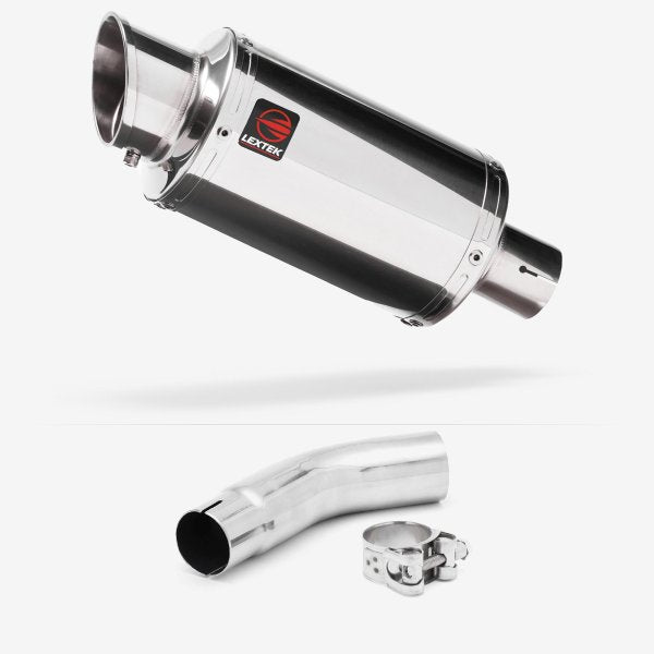Lextek YP4 S/Steel Stubby Exhaust 200mm with Link Pipe for Suzuki GSR750 (11-16)