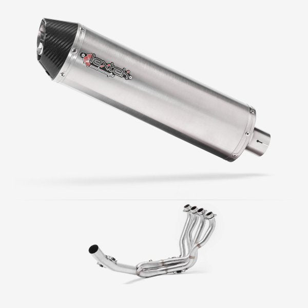 Lextek RP1 Gloss S/Steel Oval Exhaust System 400mm for Suzuki GSXR 1000 (17-