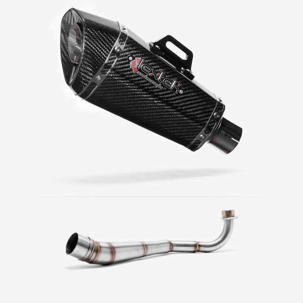 Lextek XP8C Carbon Fibre Exhaust System 210mm Low Level for Honda MSX Grom 125 (13-16)