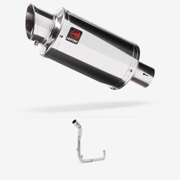 Lextek YP4 S/Steel Stubby Exhaust System 200mm Single Underseat for Honda MSX Grom 125 (13-16)