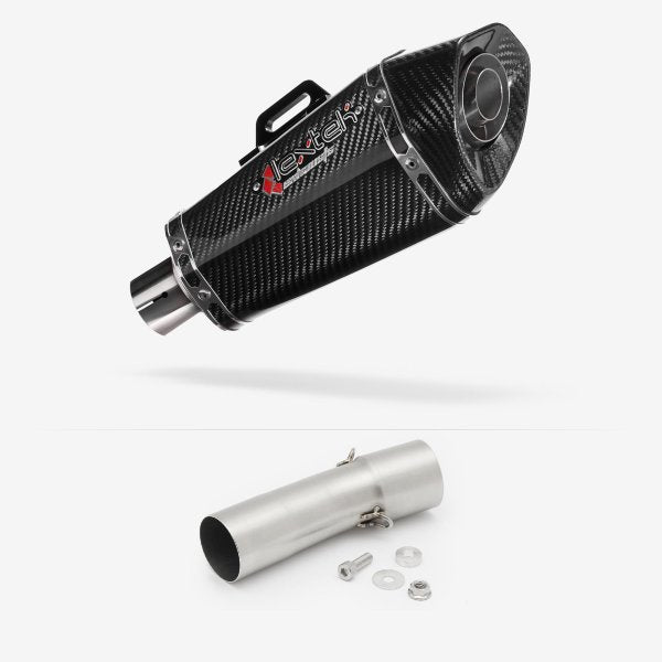 Lextek XP8C Carbon Fibre Exhaust 210mm with Link Pipe for BMW F 800 R (08-19)
