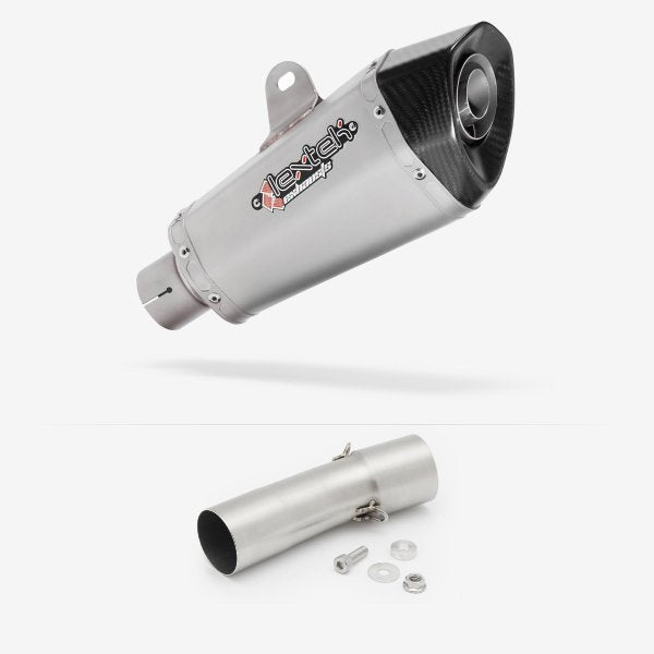 Lextek XP10 Matt S/Steel Exhaust 210mm with Link Pipe for BMW F 800 R (08-19)