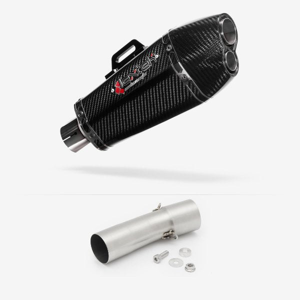 Lextek XP13C Carbon Fibre Exhaust 210mm with Link Pipe for BMW F 800 R (08-19)