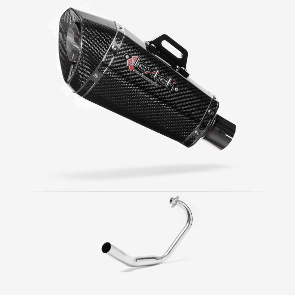 Lextek XP8C Carbon Fibre Exhaust System 210mm for Honda CBF 125 (08-16)