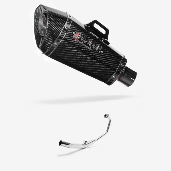 Lextek XP8C Carbon Fibre Exhaust System 210mm for Honda CBR 125 R (04-10)