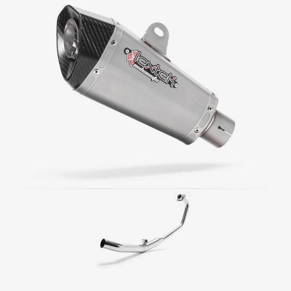 Lextek XP10 Matt S/Steel Exhaust System 210mm for Honda CBR 125 R (04-10)