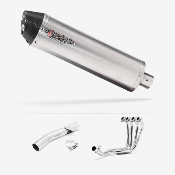 Lextek RP1 Gloss S/Steel Oval Exhaust System 400mm for Yamaha FZS 600 Fazer (97-03)