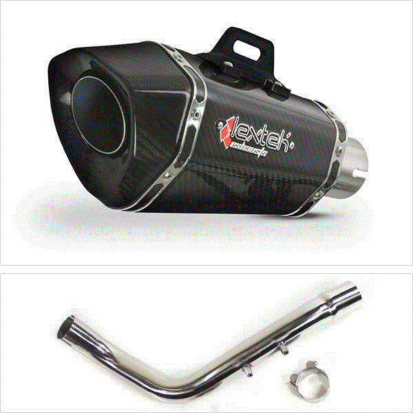 Lextek XP8C Carbon Fibre Exhaust 210mm with Link Pipe for Honda CB600 Hornet (98-02)