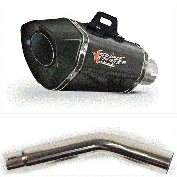 Lextek XP8C Carbon Fibre Exhaust 210mm with Link Pipe for Honda CB600F Hornet (07-12)