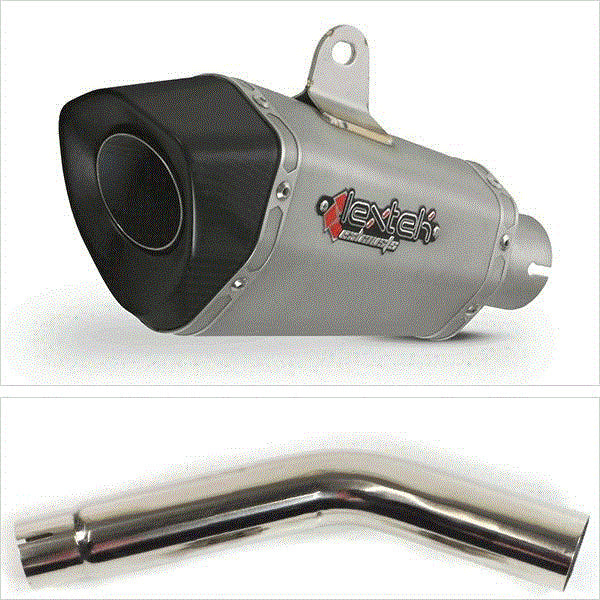 Lextek XP10 Matt S/Steel Exhaust 210mm with Link Pipe for Honda CB600F Hornet (07-12)