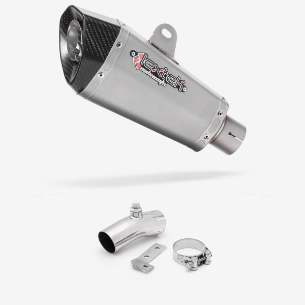 Lextek XP10 Matt S/Steel Exhaust 210mm with Link Pipe for Kawasaki ER-6N ER-6F (06-11)