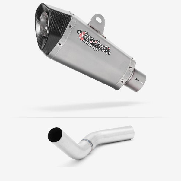 Lextek XP10 Matt S/Steel Exhaust 210mm with Link Pipe for Kawasaki Z800 (13-16)