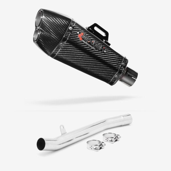 Lextek XP13C Carbon Fibre Exhaust 210mm with Link Pipe for Suzuki GSF1200 Bandit (96-06)
