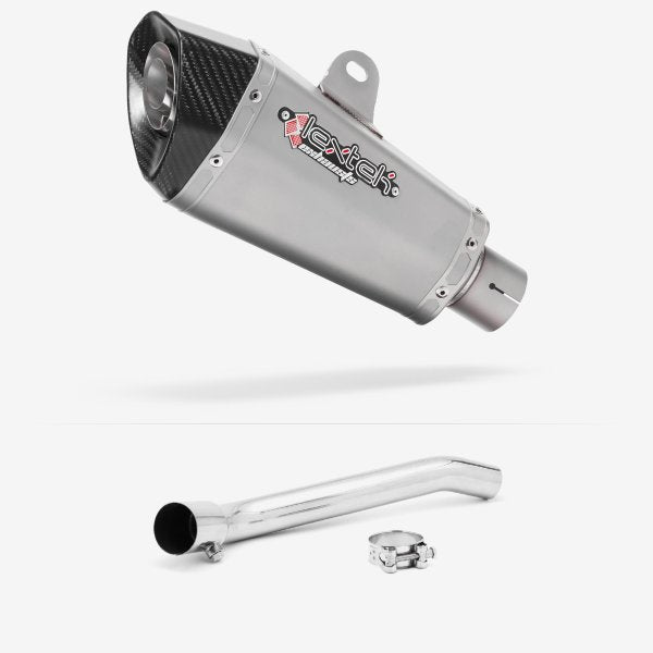 Lextek XP10 Matt S/Steel Exhaust 210mm with De-Cat Link Pipe for Suzuki GSXR 1000 (07-08)