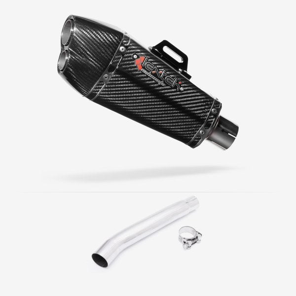 Lextek XP13C Carbon Fibre Exhaust 210mm with Link Pipe for Suzuki GSXR 1000 (01-06)