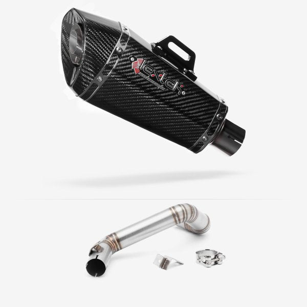 Lextek XP8C Carbon Fibre Exhaust 210mm with Link Pipe for KTM 125/200 Duke (11-16)