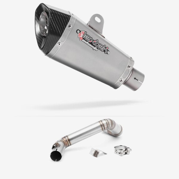 Lextek XP10 Matt S/Steel Exhaust 210mm with Link Pipe for KTM 125/200 Duke (11-16)