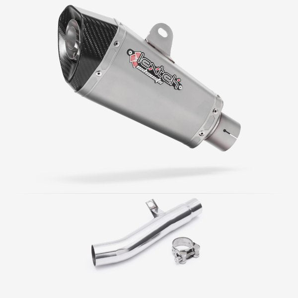 Lextek XP10 Matt S/Steel Exhaust 210mm with Link Pipe for Honda CBF600 F N (04-07)