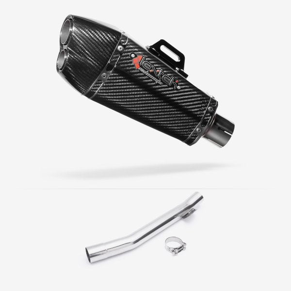 Lextek XP13C Carbon Fibre Exhaust 210mm with Link Pipe for Suzuki GSF 600 Bandit (95-06)