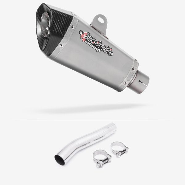 Lextek XP10 Matt S/Steel Exhaust 210mm with Link Pipe for Suzuki GSXR 600/750 (08-10)
