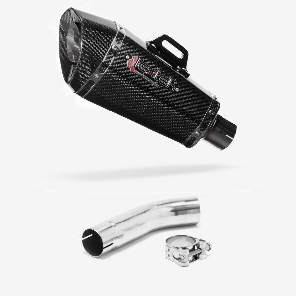 Lextek XP8C Carbon Fibre Exhaust 210mm with Link Pipe for Suzuki GSXR 600/750 (11- )