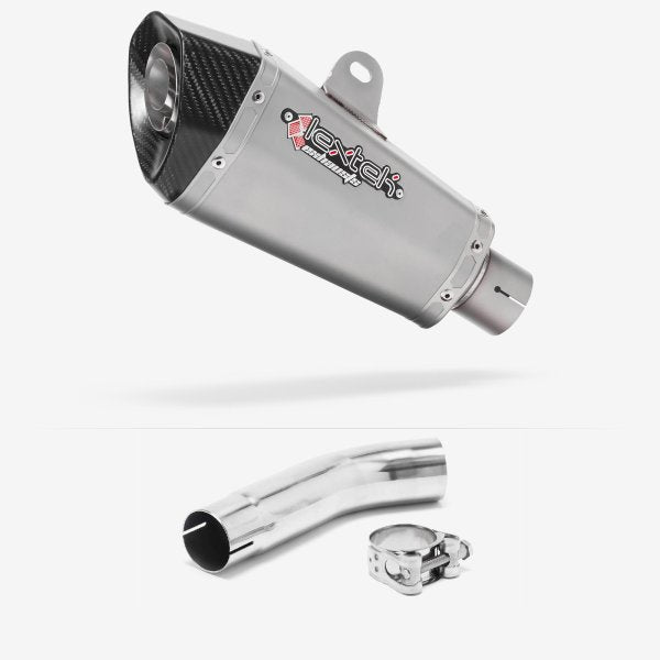 Lextek XP10 Matt S/Steel Exhaust 210mm with Link Pipe for Suzuki GSXR 600/750 (11- )
