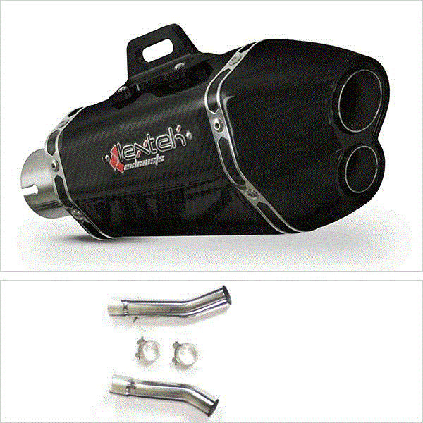 Lextek XP13C Carbon Fibre Exhaust 210mm with Link Pipes