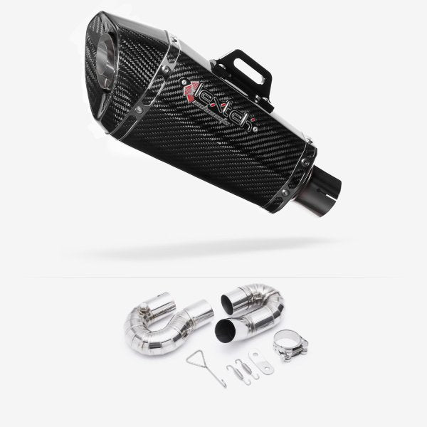 Lextek XP8C Carbon Fibre Exhaust 210mm with Link Pipe for Honda CBR1000 RR (08-13)
