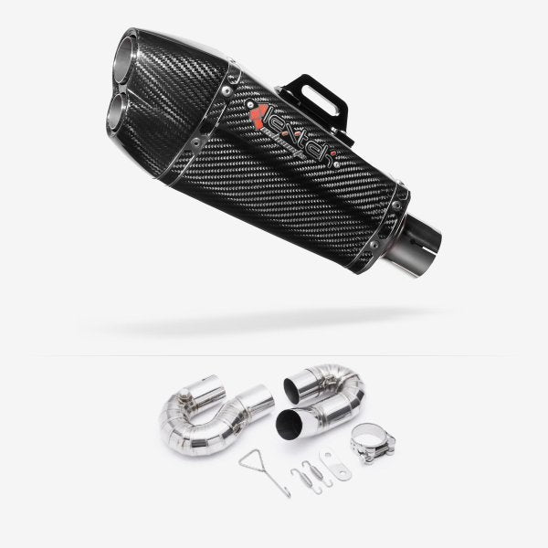 Lextek XP13C Carbon Fibre Exhaust 210mm with Link Pipe for Honda CBR1000 RR (08-13)
