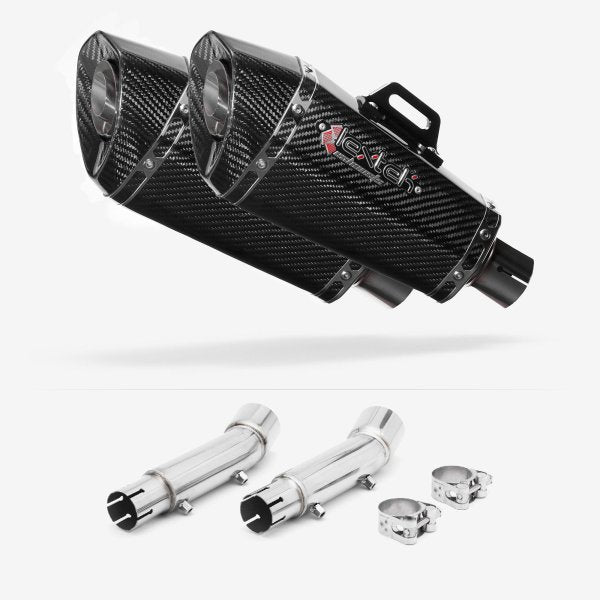 Lextek XP8C Carbon Fibre Exhaust 210mm with Link Pipe for Honda CB900 F Hornet (01-09)