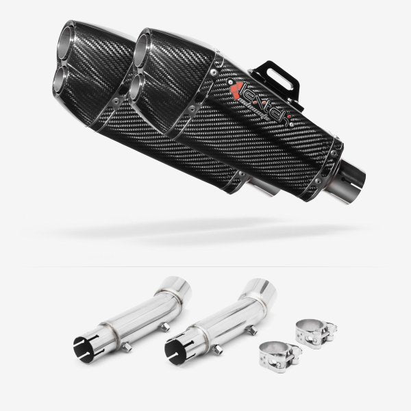 Lextek XP13C Carbon Fibre Exhaust 210mm with Link Pipe for Honda CB900 F Hornet (01-09)