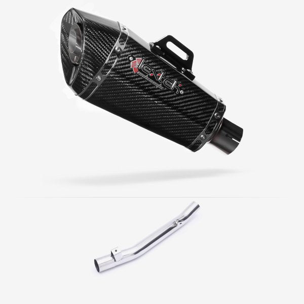 Lextek XP8C Carbon Fibre Exhaust 210mm with Link Pipe for Suzuki GSF650 Oil Cooled (05-06)