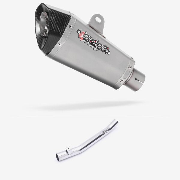 Lextek XP10 Matt S/Steel Exhaust 210mm with Link Pipe for Suzuki GSF650 Oil Cooled (05-06)