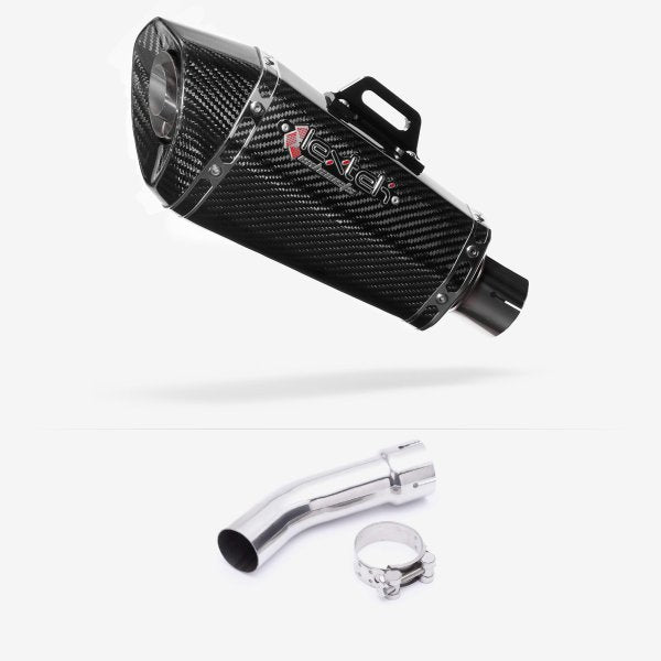Lextek XP8C Carbon Fibre Exhaust 210mm with Link Pipe for Yamaha FZ8 Fazer (10-16)