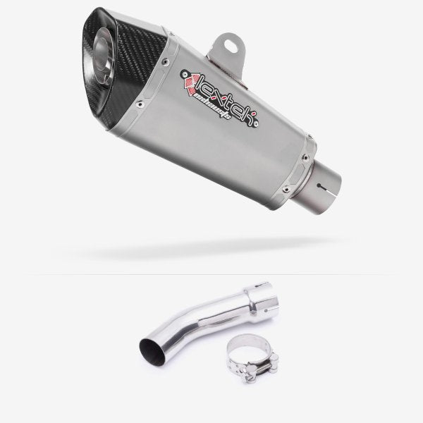 Lextek XP10 Matt S/Steel Exhaust 210mm with Link Pipe for Yamaha FZ8 Fazer (10-16)