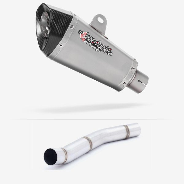 Lextek XP10 Matt S/Steel Exhaust 210mm with Link Pipe for Kawasaki Z750 (07-12)