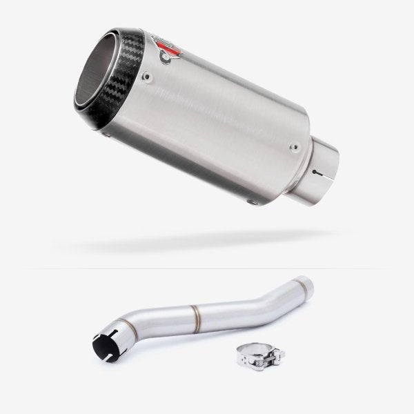 Lextek CP1 Matt S/Steel Carbon Tip Exhaust 150mm with Link Pipe for Honda CBR600 F (87-90)