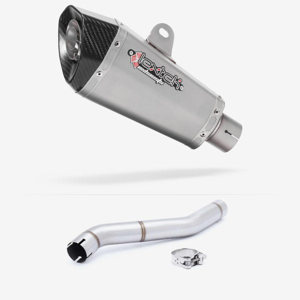 Lextek XP10 Matt S/Steel Exhaust 210mm with Link Pipe for Honda CBR600 F (87-90)