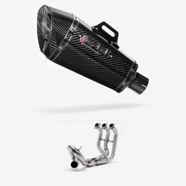Lextek XP8C Carbon Fibre Exhaust System 210mm Low Level for Yamaha MT-09 (13-20)