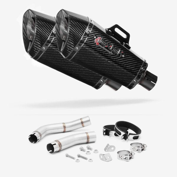 Lextek XP8C Carbon Fibre Exhaust 210mm with Link Pipe for Yamaha YZF R1 (09-14)