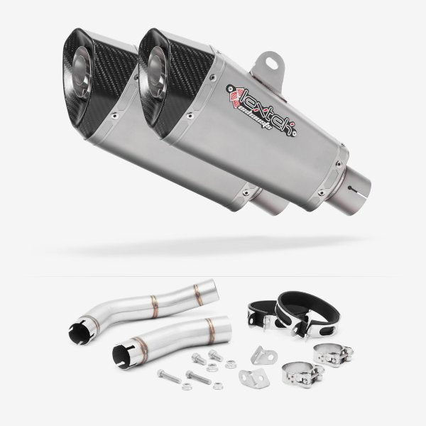 Lextek XP10 Matt S/Steel Exhaust 210mm with Link Pipe for Yamaha YZF R1 (09-14)